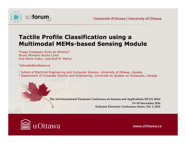 tactile profile classification using a multimodal mems