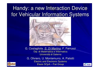 Handy: a new Interaction Device  Handy: a new Interaction Device  for Vehicular Information Systems