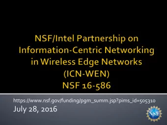 July  28,  2016        Welcome  and  CISE  Context    Ken  Calvert