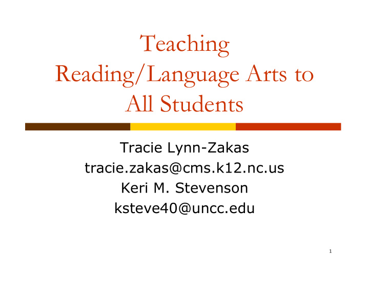 teaching g reading language arts to all students