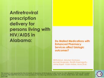 prescription  delivery for  persons living with  HIV/AIDS in  Alabama:  Do Mailed Medications with
