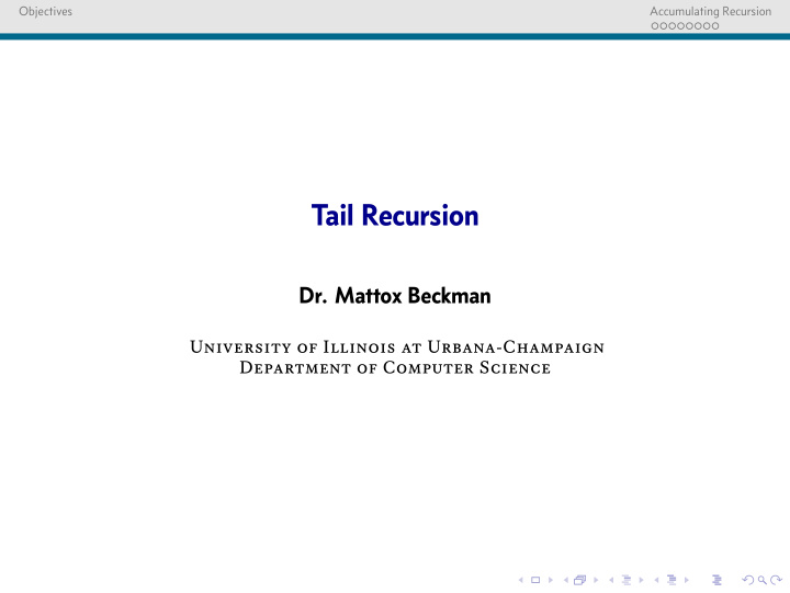 tail recursion