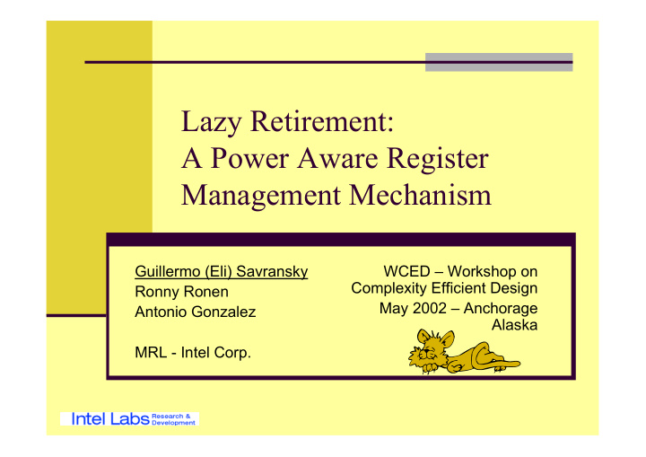 lazy retirement a power aware register management