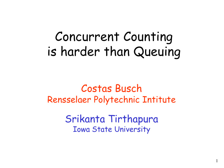 concurrent counting is harder than queuing