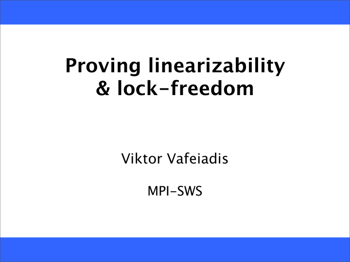 proving linearizability lock freedom