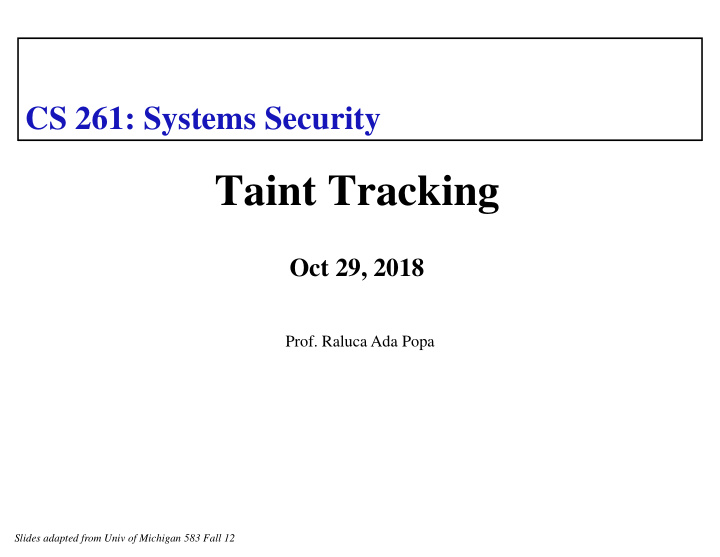 taint tracking