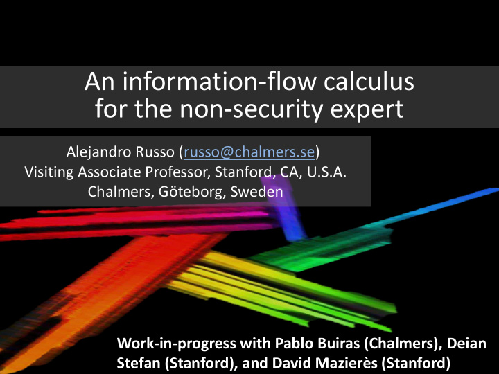 an information flow calculus
