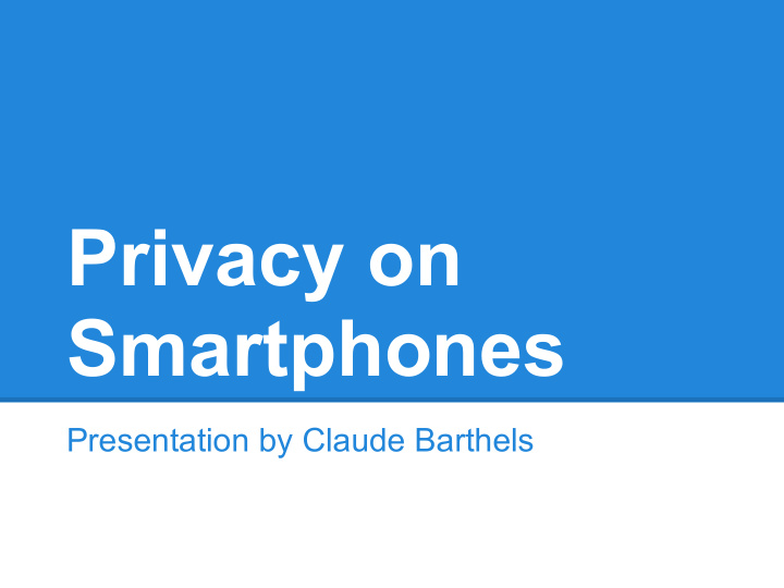 privacy on smartphones