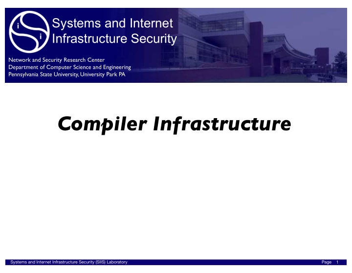 compiler infrastructure