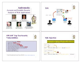 Andromeda:  XSS  Accurate and Scalable Security  Attackers  evil script  Analysis of Web