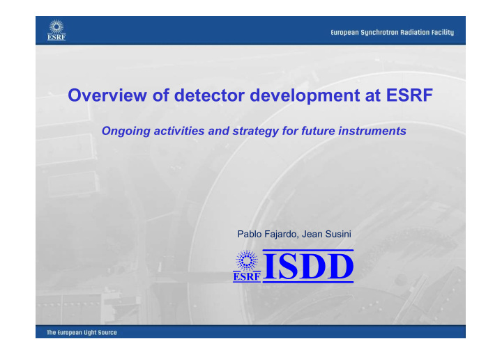 overview of detector development at esrf