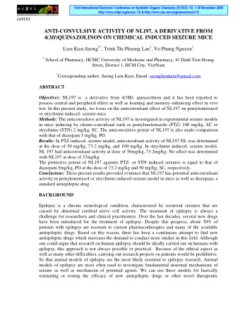 ANTI-CONVULSIVE ACTIVITY OF NL197, A DERIVATIVE FROM 4(3 H )QUINAZOLINON ON CHEMICAL INDUCED