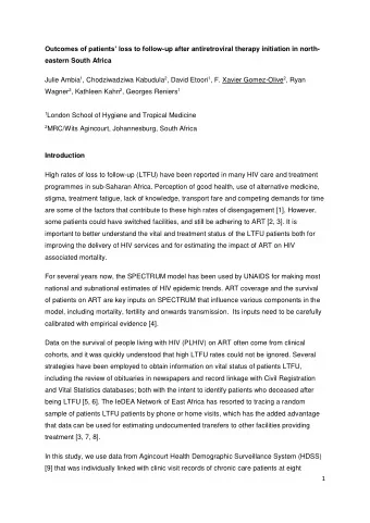 Outcomes of patients loss to follow -up after antiretroviral therapy initiation in north-