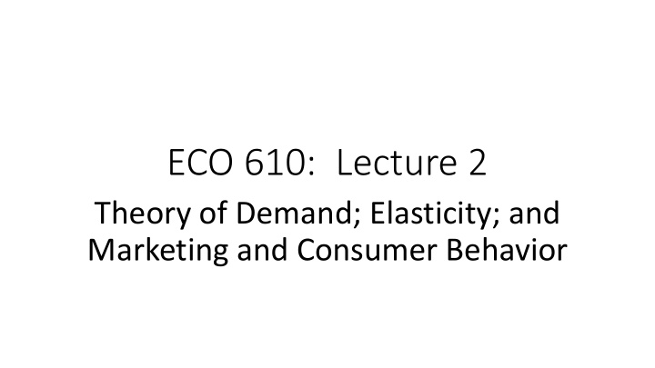 eco 610 lecture 2