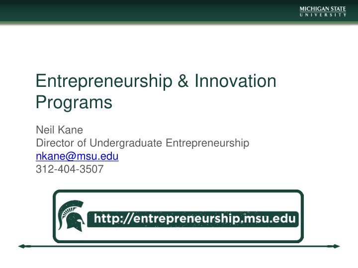 entrepreneurship innovation programs