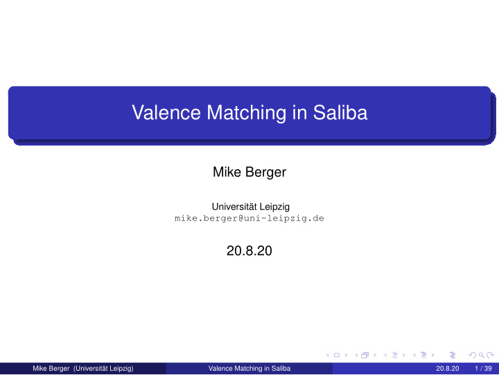 valence matching in saliba