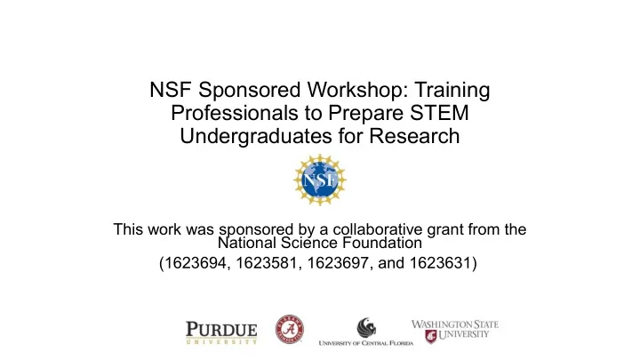 professionals to prepare stem