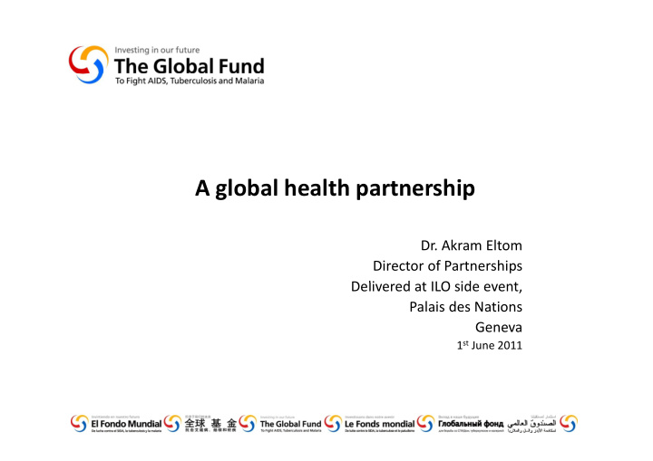 a global health partnership