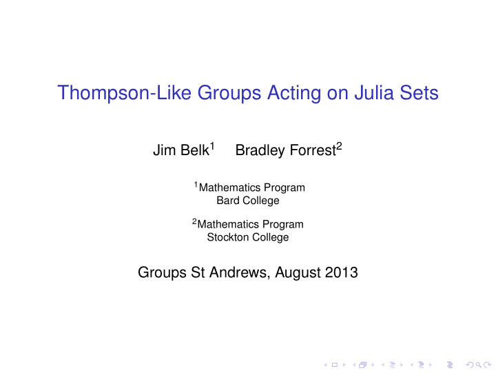 thompson like groups acting on julia sets