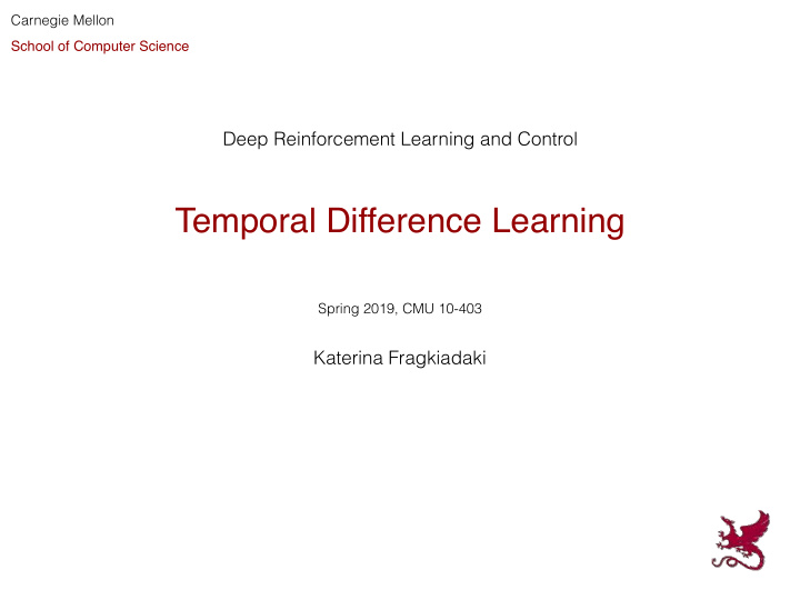 temporal difference learning