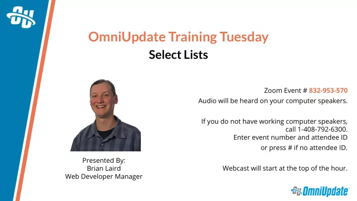 omniupdate training tuesday