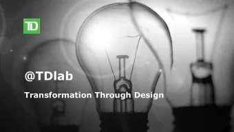 @TDlab  Transformation Through Design  Hello, my name is Ian, and Im a (reformed) product