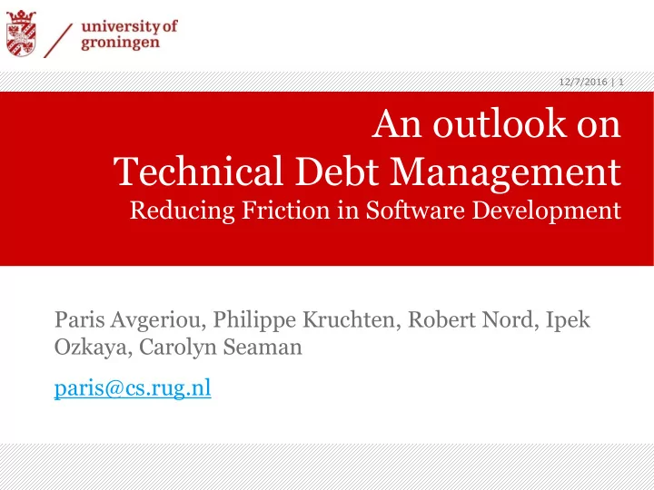 technical debt management
