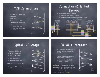 Connection-Oriented  TCP Connections  Demux Host receives three TCP segments  Initiated by a