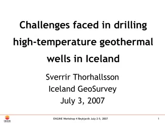 high-temperature geothermal  wells in Iceland  Sverrir Thorhallsson  Iceland GeoSurvey  July 3,