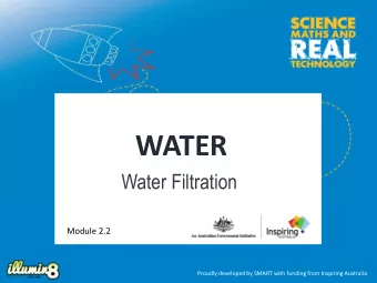 WATER  Water Filtration  Module 2.2  Proudly developed by SMART with funding from Inspiring