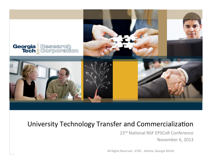 university technology transfer and commercializa7on