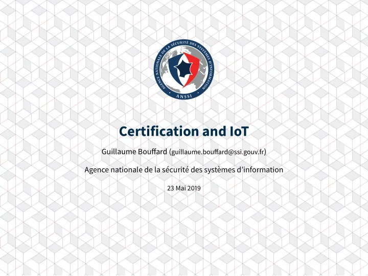 certification and iot