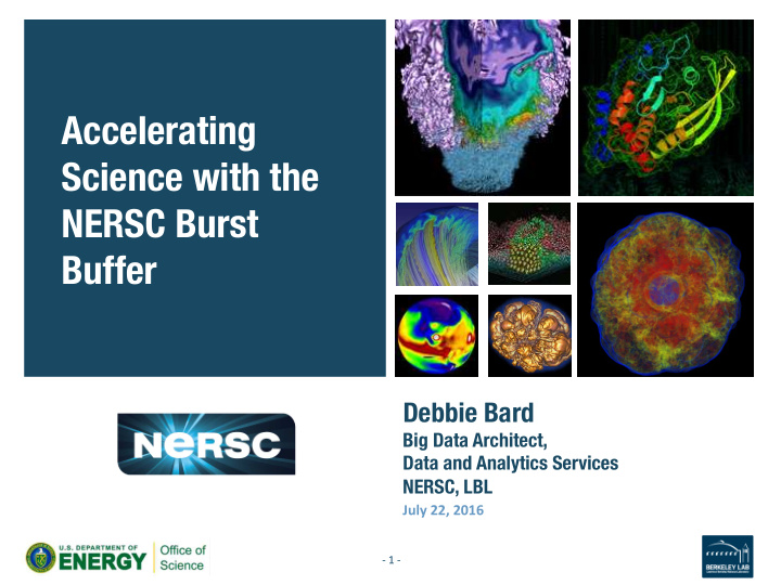 accelerating science with the nersc burst buffer