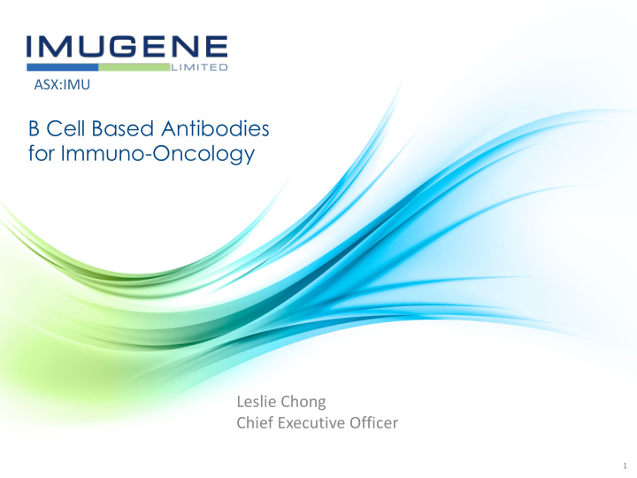 b cell based antibodies for immuno oncology