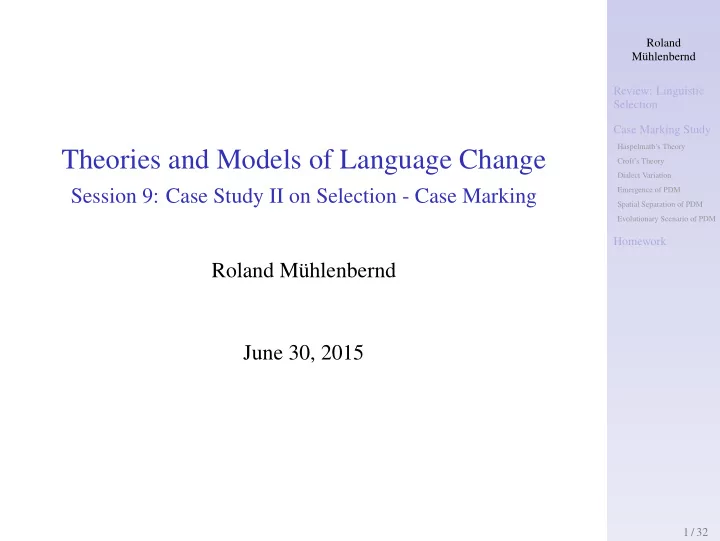 theories and models of language change