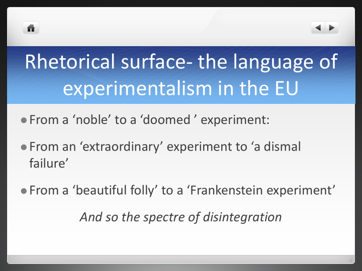 rhetorical surface the language of experimentalism in the