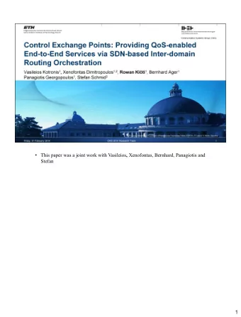 This paper was a joint work with Vasileios , Xenofontas, Bernhard, Panagiotis and  Stefan  1