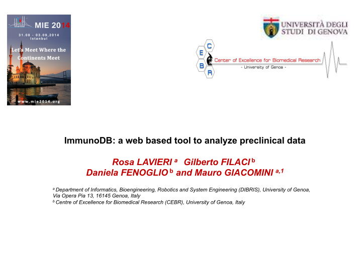 immunodb a web based tool to analyze preclinical data