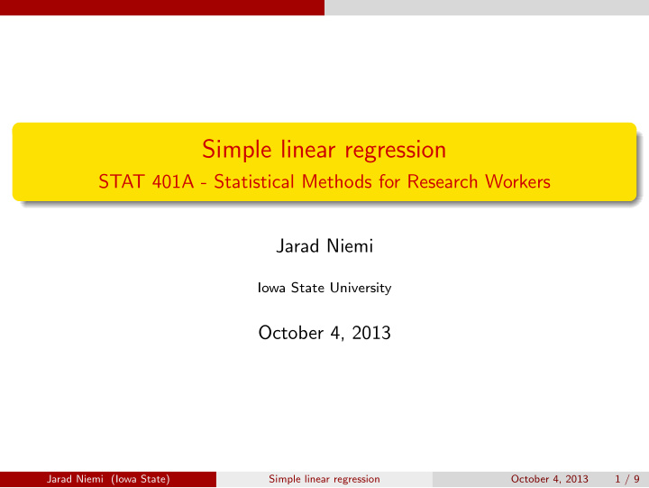 simple linear regression