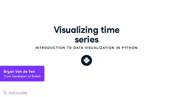 Vis u ali z ing time  series  IN TR OD U C TION  TO DATA VISU AL IZATION  IN  P YTH ON Br y an Van