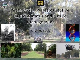 A new disease of hickory species.1882  o  The first report: F.S. Earle found symptoms of scab on