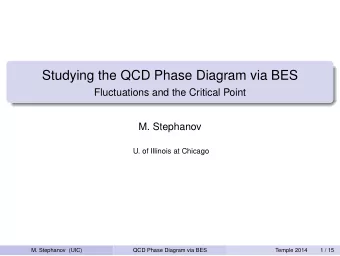 Studying the QCD Phase Diagram via BES  Fluctuations and the Critical Point  M. Stephanov  U. of