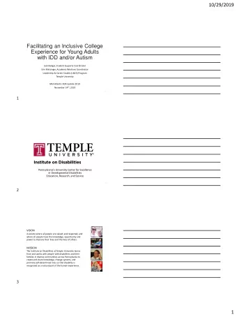 Facilitating an Inclusive College  Experience for Young Adults  with IDD and/or Autism  Jack