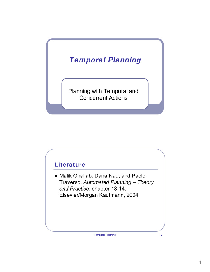 temporal planning