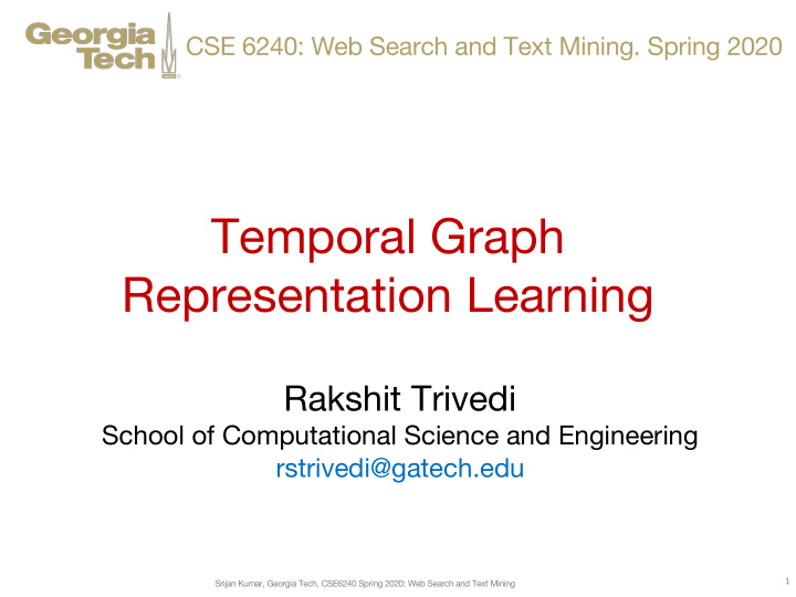 temporal graph representation learning