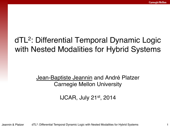 dtl 2 differential temporal dynamic logic