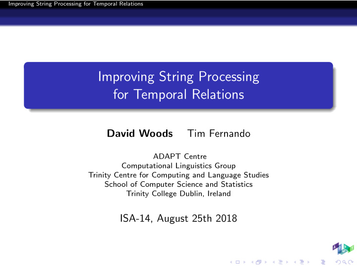 improving string processing for temporal relations
