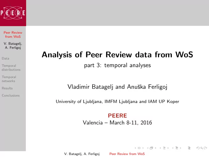 analysis of peer review data from wos