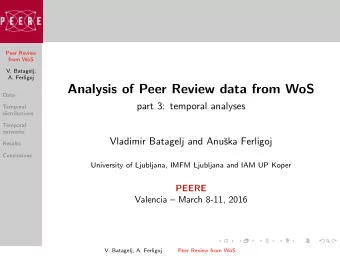 Analysis of Peer Review data from WoS  Data  part 3: temporal analyses  Temporal  distributions