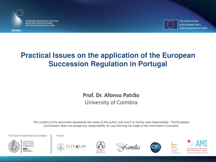 practical issues on the application of the european